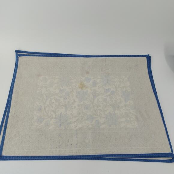 Placemats Floral Blue Tan 14x19 Home Dinner Table Ornament Tapestry - Picture 13 of 15